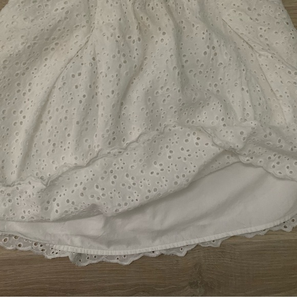 Talula White Eyelet Babydoll Fit & Flare Mini Sundress Dainty Feminine Peasant - Picture 14 of 16